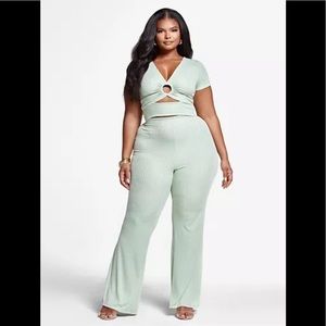 Sage pants and crop top set